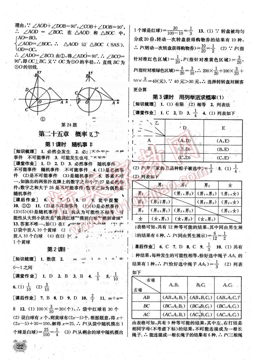 2016年通城學(xué)典課時作業(yè)本九年級數(shù)學(xué)上冊人教版 第21頁