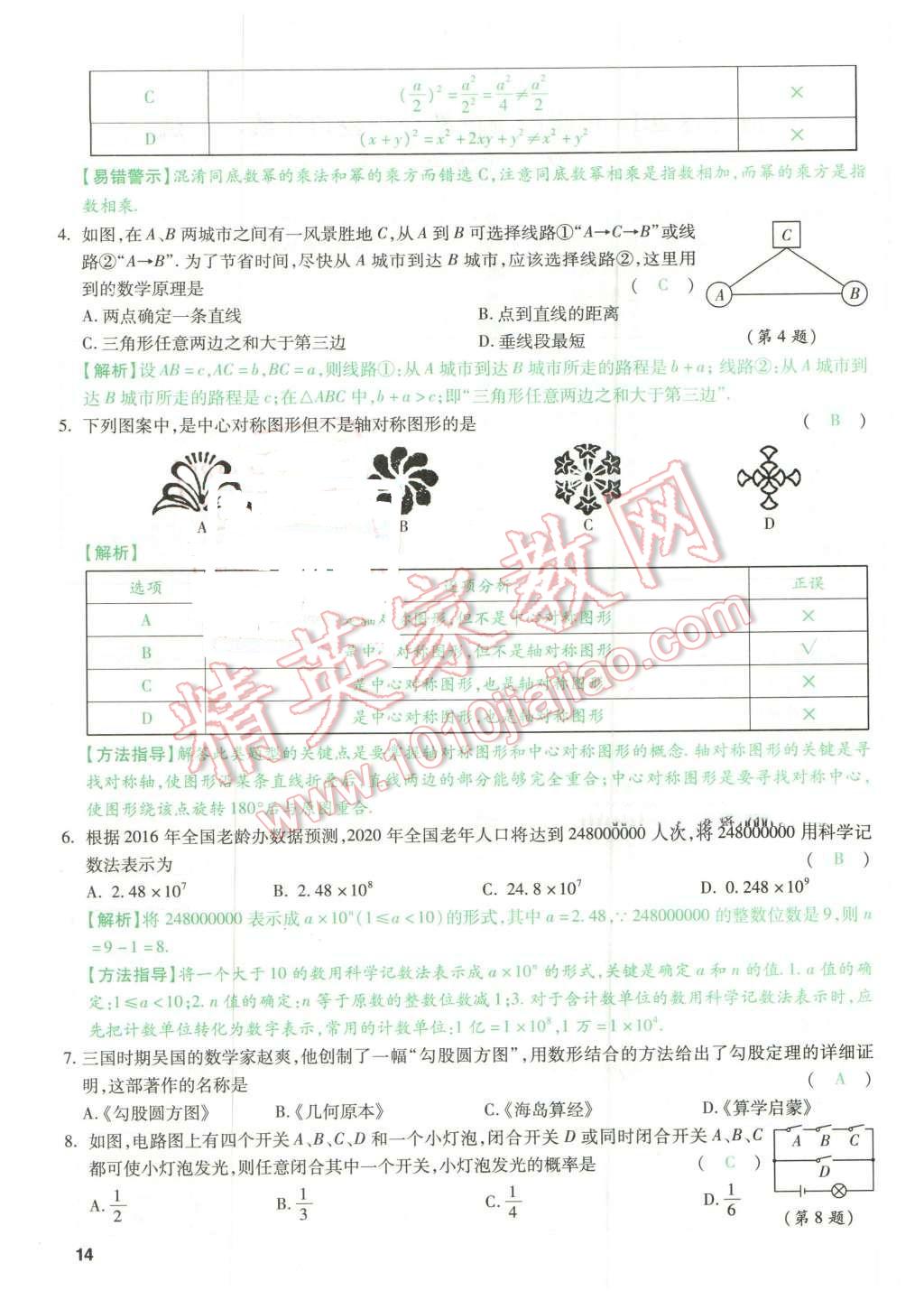 2016年萬(wàn)唯教育山西中考預(yù)測(cè)卷終極預(yù)測(cè)8套卷數(shù)學(xué)第12年第12版 預(yù)測(cè)卷二第14頁(yè)