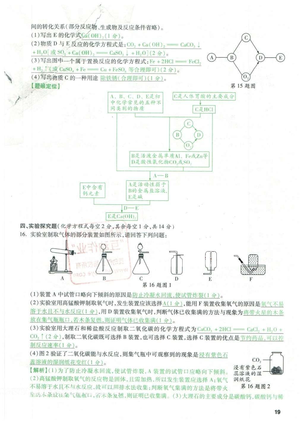 2016年万唯教育山西中考预测卷终极预测8套卷化学第12年第12版 预测卷三第19页