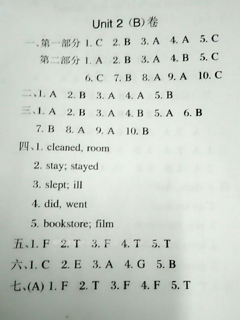 2016年?yáng)|莞狀元坊全程突破AB測(cè)試卷六年級(jí)英語(yǔ)下冊(cè) 第8頁(yè)