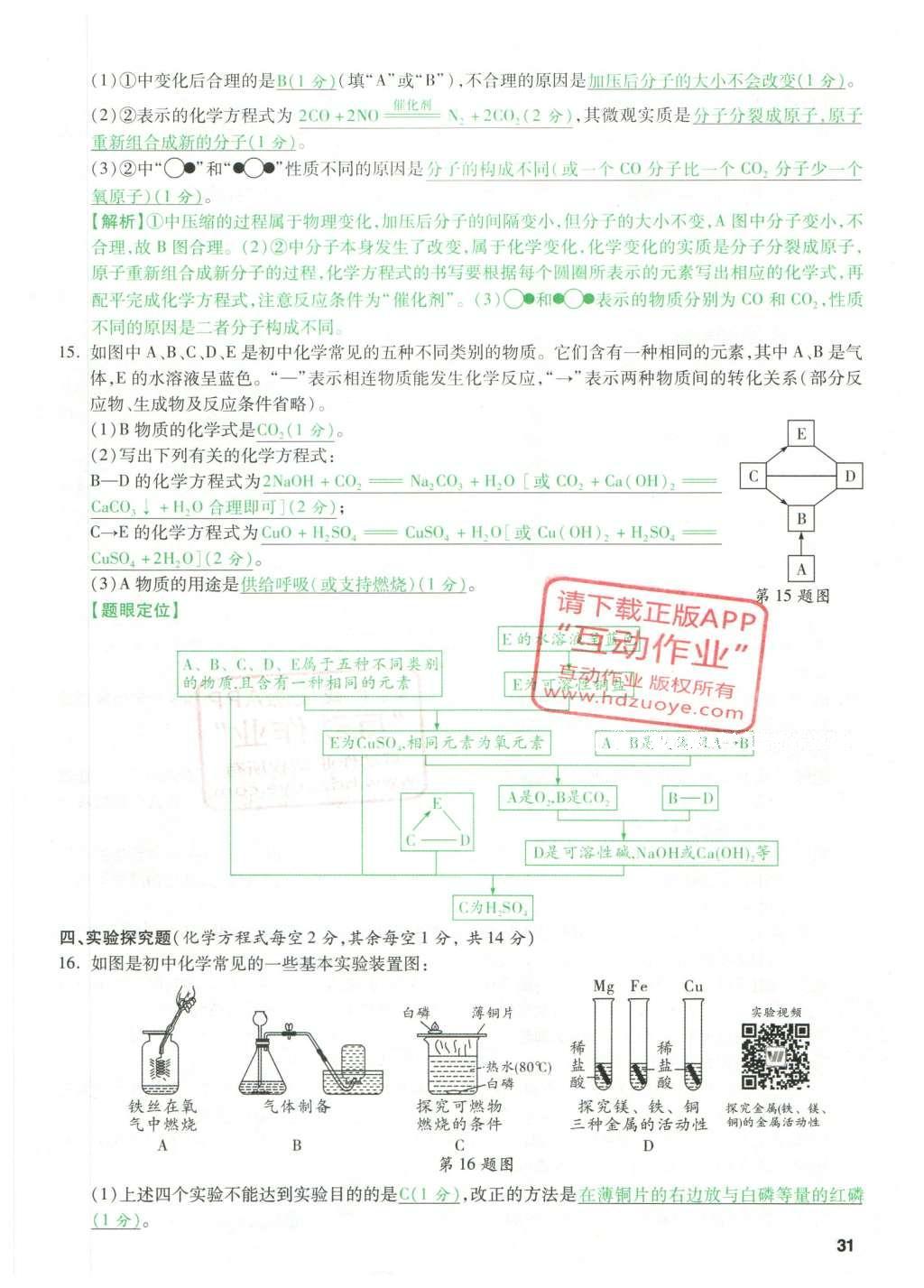 2016年萬唯教育山西中考預(yù)測卷終極預(yù)測8套卷化學(xué)第12年第12版 預(yù)測卷五第31頁