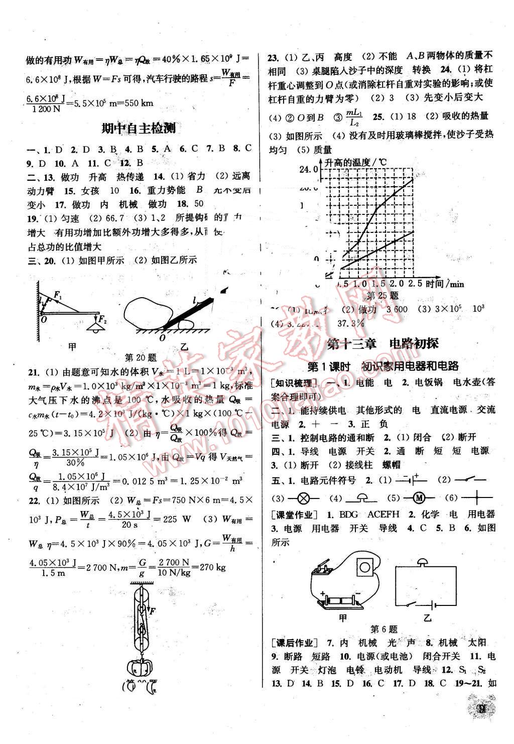 2016年通城學(xué)典課時(shí)作業(yè)本九年級物理上冊蘇科版江蘇專用 第9頁