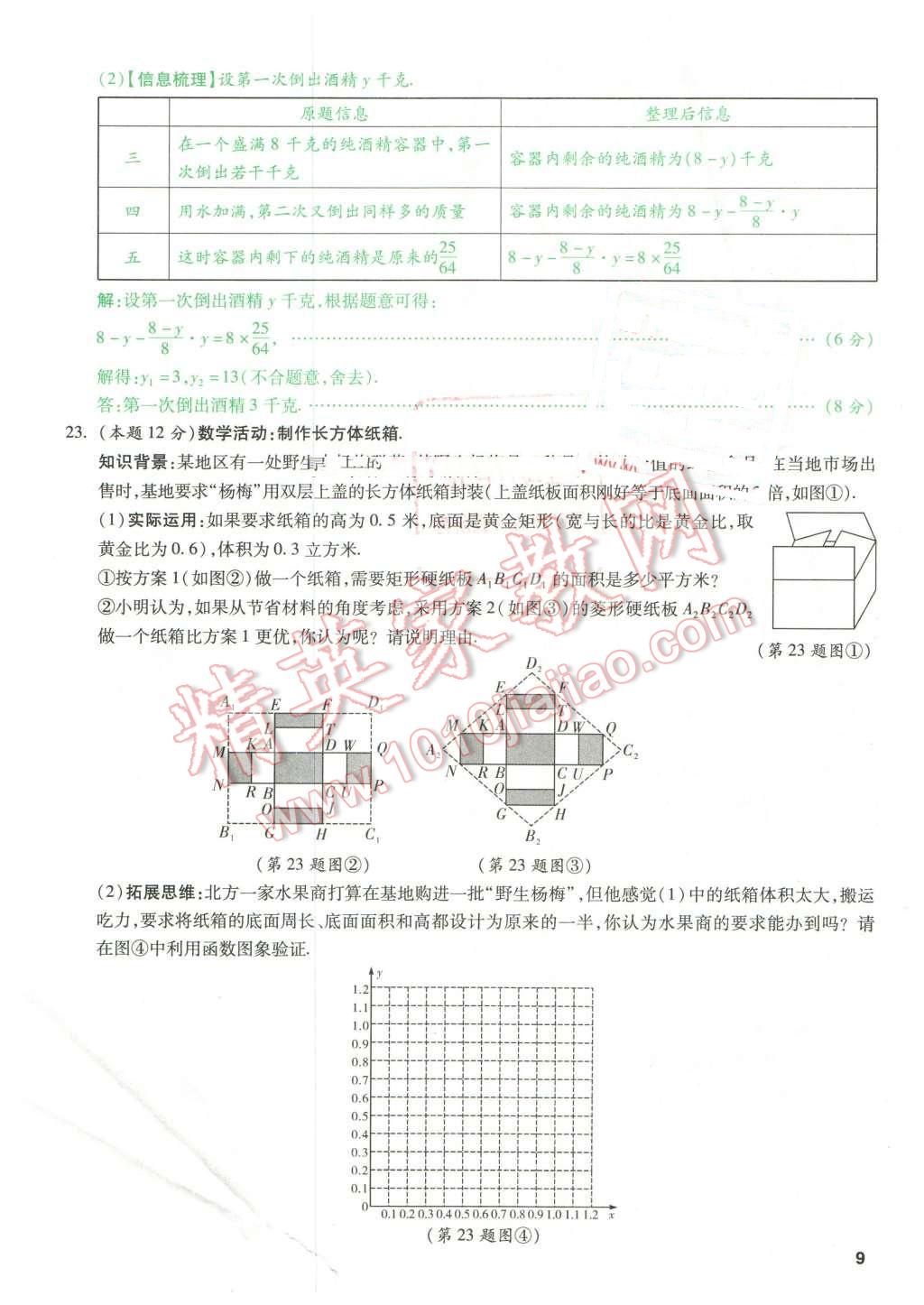 2016年萬唯教育山西中考預(yù)測(cè)卷終極預(yù)測(cè)8套卷數(shù)學(xué)第12年第12版 第9頁