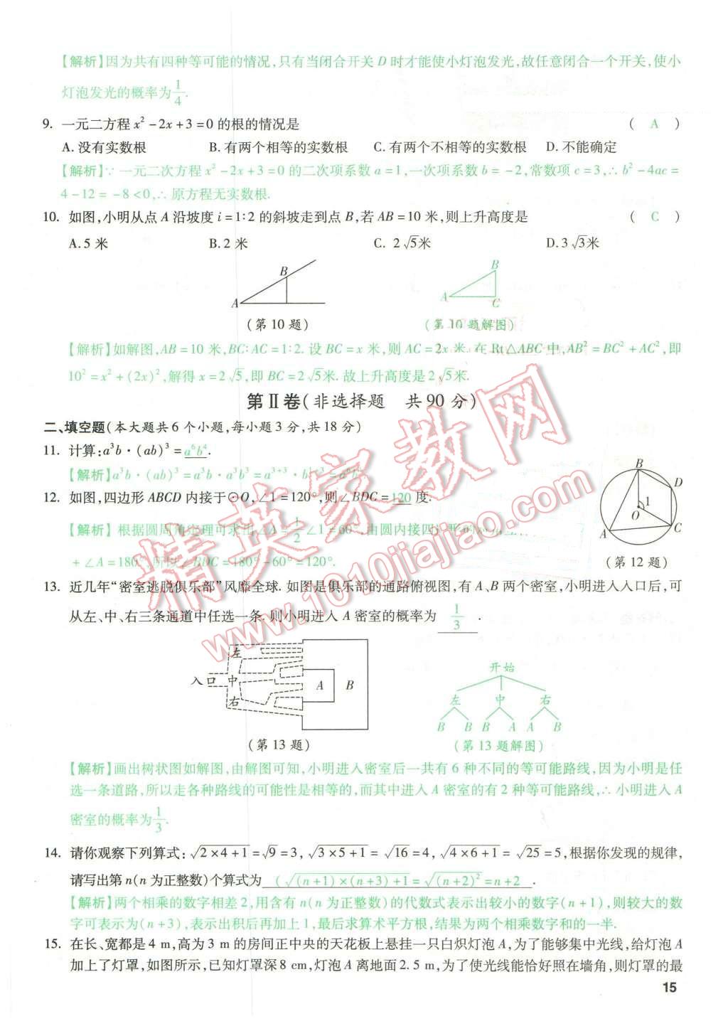 2016年萬(wàn)唯教育山西中考預(yù)測(cè)卷終極預(yù)測(cè)8套卷數(shù)學(xué)第12年第12版 預(yù)測(cè)卷二第15頁(yè)