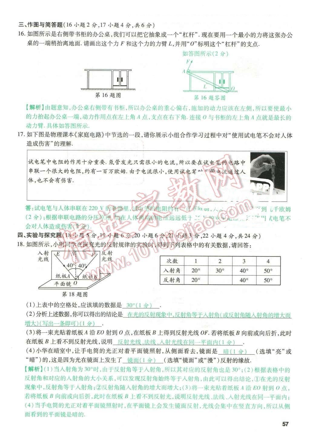 2016年萬唯教育山西中考預測卷終極預測8套卷物理第12年第12版 預測卷七第57頁