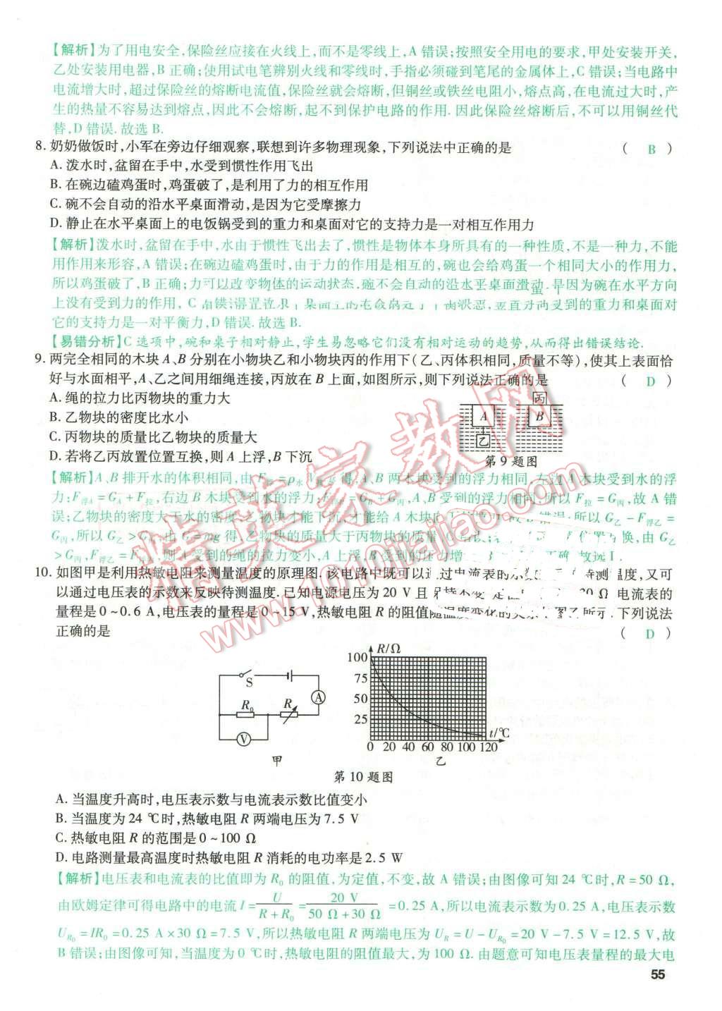 2016年萬唯教育山西中考預(yù)測卷終極預(yù)測8套卷物理第12年第12版 預(yù)測卷七第55頁