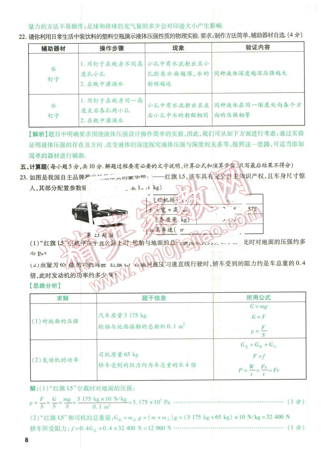 2016年萬(wàn)唯教育山西中考預(yù)測(cè)卷終極預(yù)測(cè)8套卷物理第12年第12版 第8頁(yè)