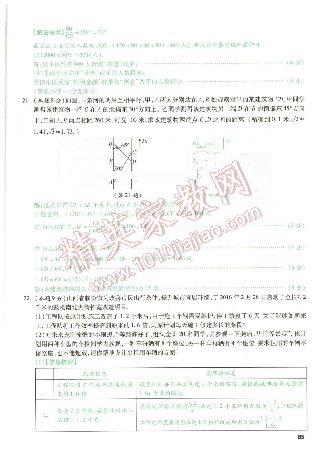 2016年萬唯教育山西中考預(yù)測卷終極預(yù)測8套卷數(shù)學(xué)第12年第12版 預(yù)測卷八第85頁