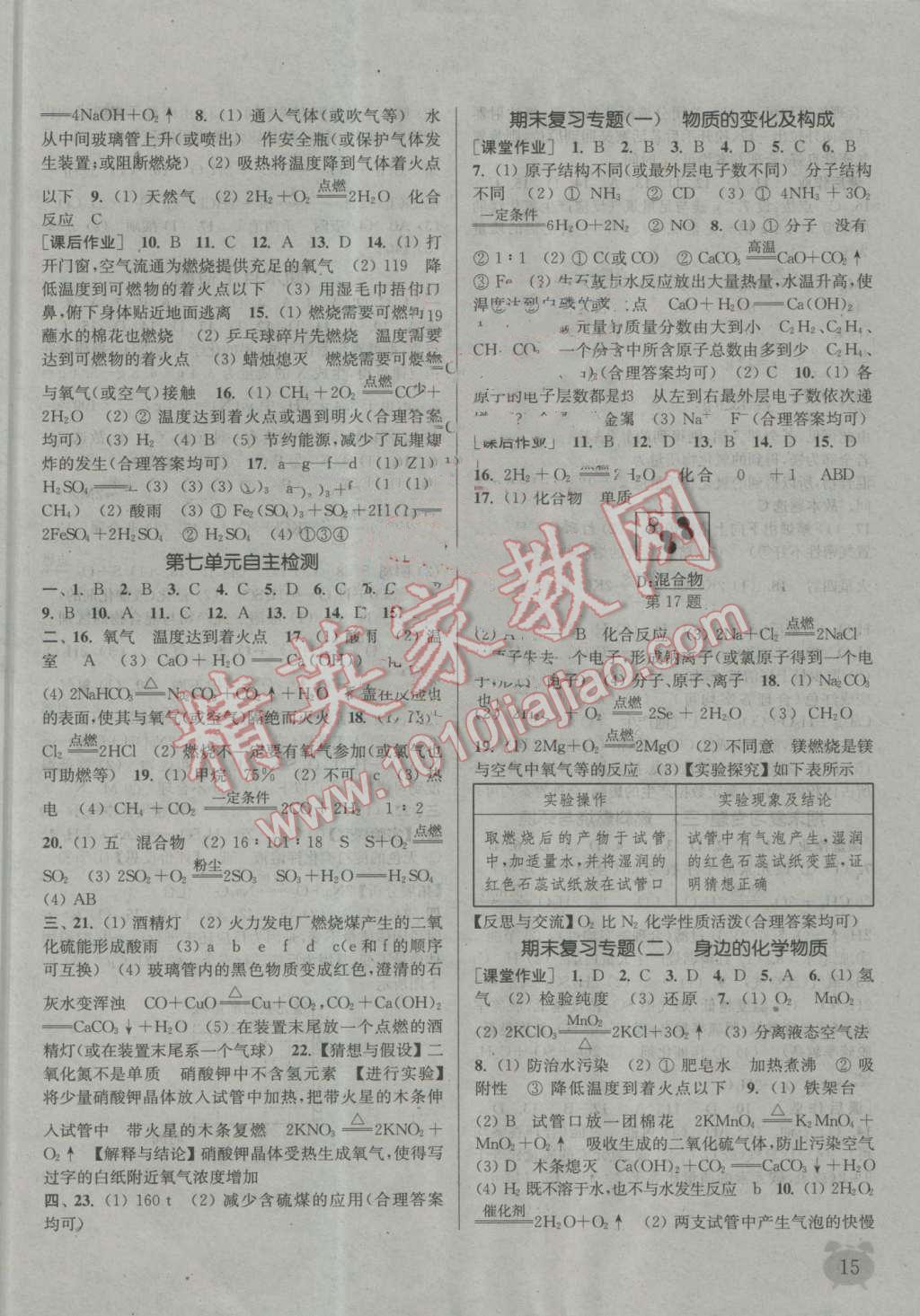 2016年通城學(xué)典課時(shí)作業(yè)本九年級(jí)化學(xué)上冊人教版江蘇專用 第14頁