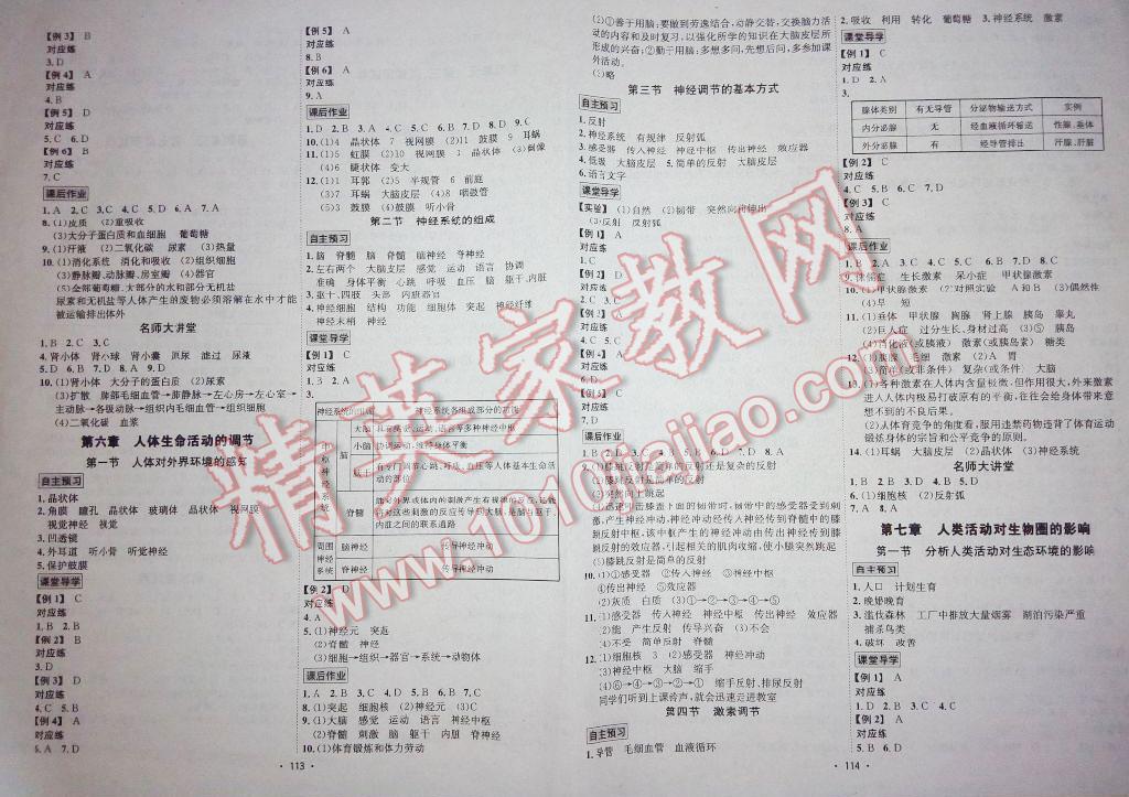 2016年優(yōu)學名師名題七年級生物下冊人教版 第3頁