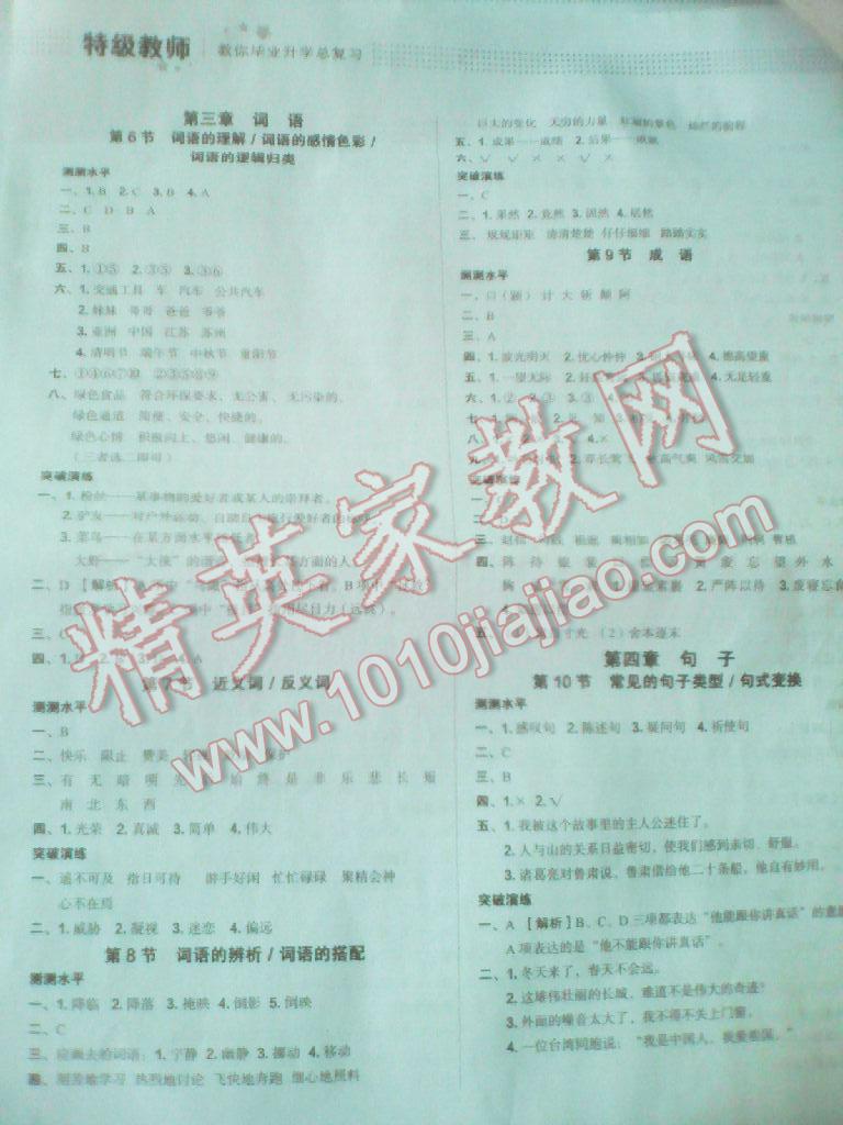 2016年特级教师小学毕业升学系统总复习语文 第10页