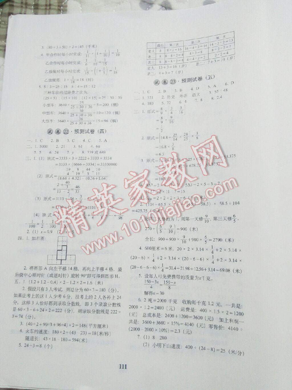 2016年全國著名重點中學3年招生試卷及2016年預測試題精選數(shù)學 第24頁