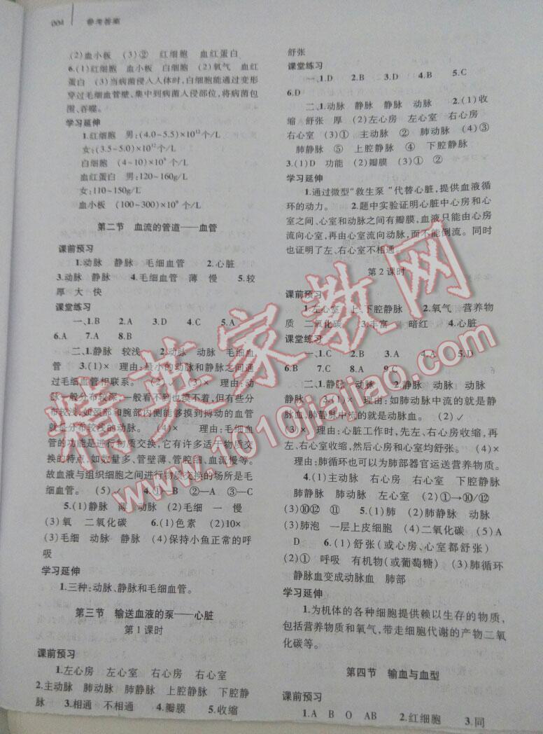 2014年基礎(chǔ)訓(xùn)練七年級(jí)生物下冊(cè)人教版河南省專用 第4頁(yè)