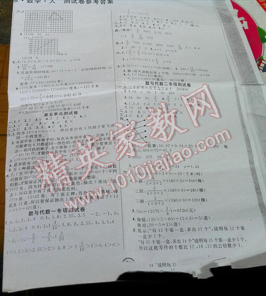 2016年創(chuàng)新考王完全試卷六年級數(shù)學下冊人教版 第6頁