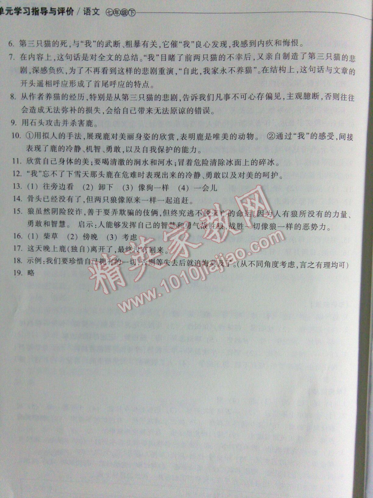 2015年單元學(xué)習(xí)指導(dǎo)與評價七年級語文下冊 第41頁