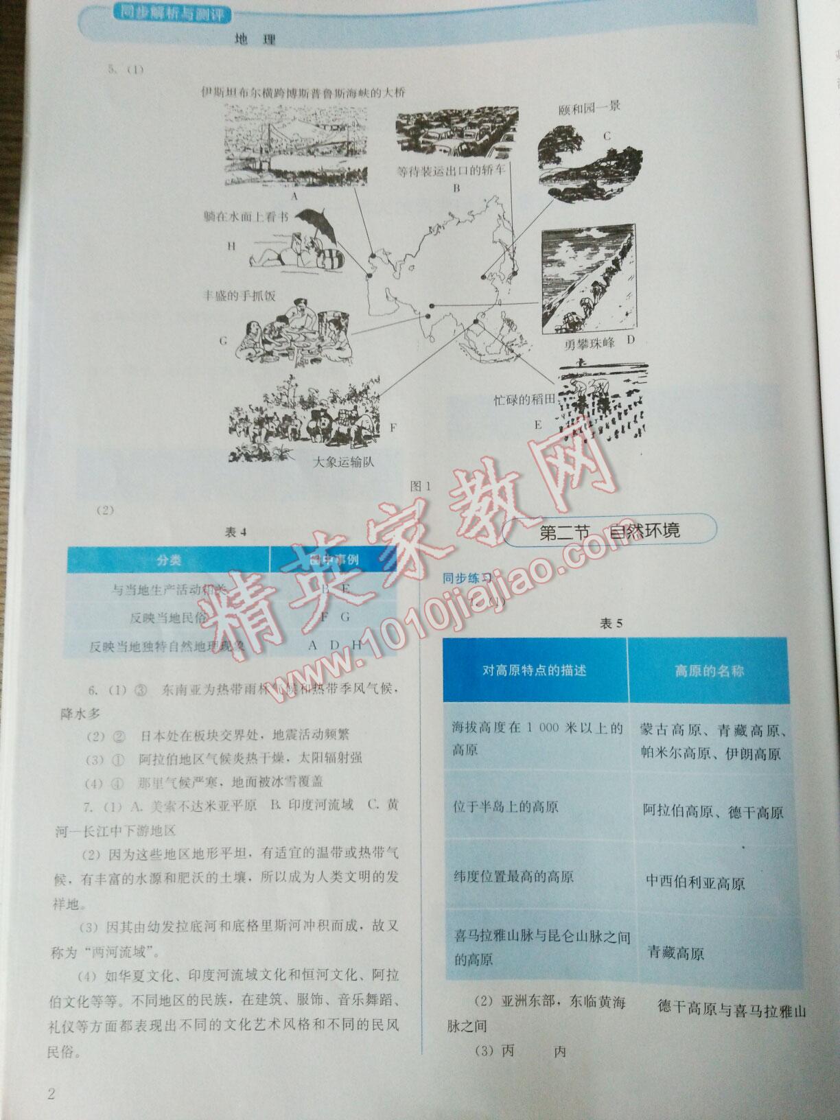 2016年人教金學典同步解析與測評七年級地理下冊人教版 第30頁