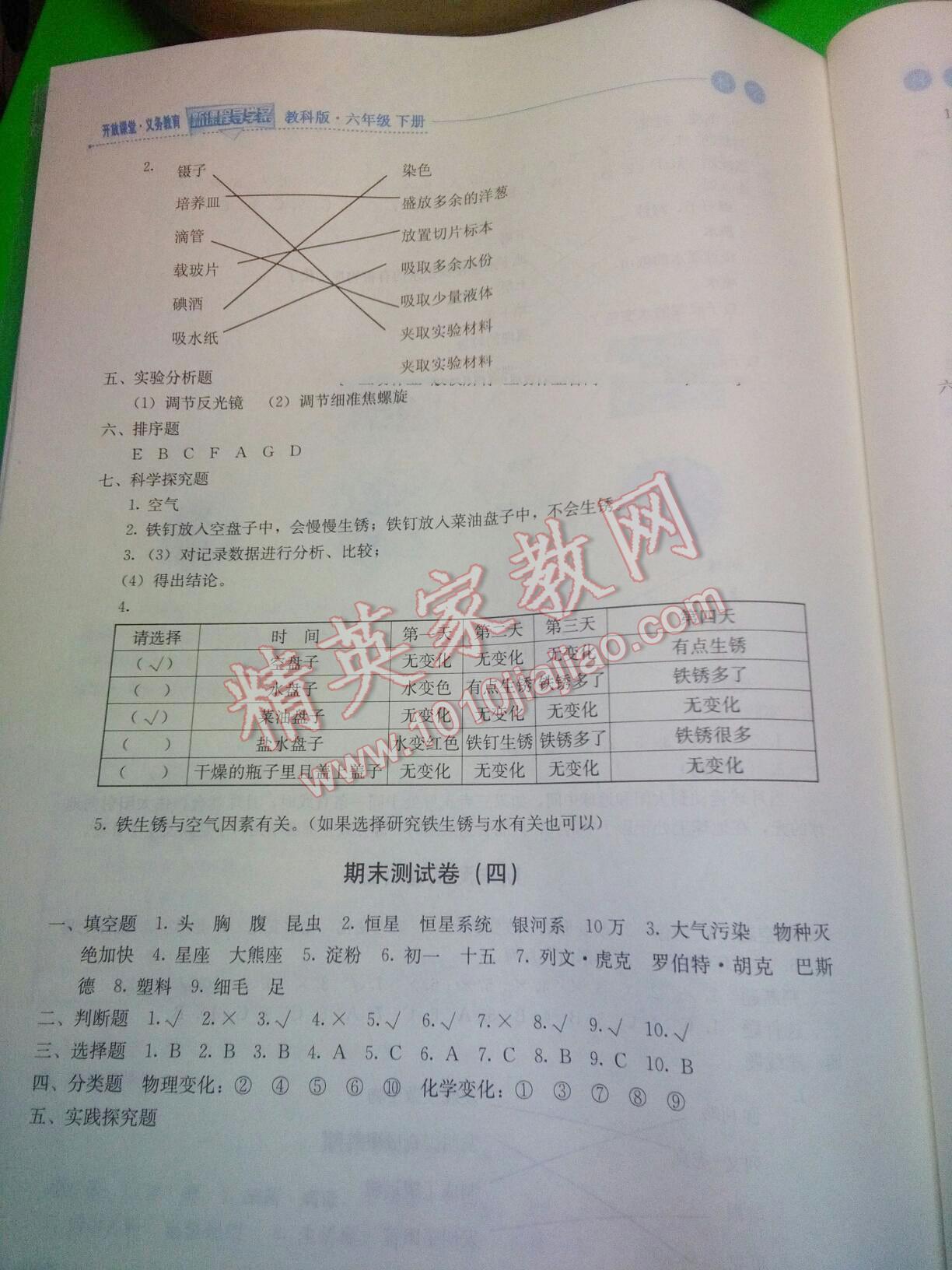 2016年開放課堂義務教育新課程導學案六年級科學下冊教科版 第15頁