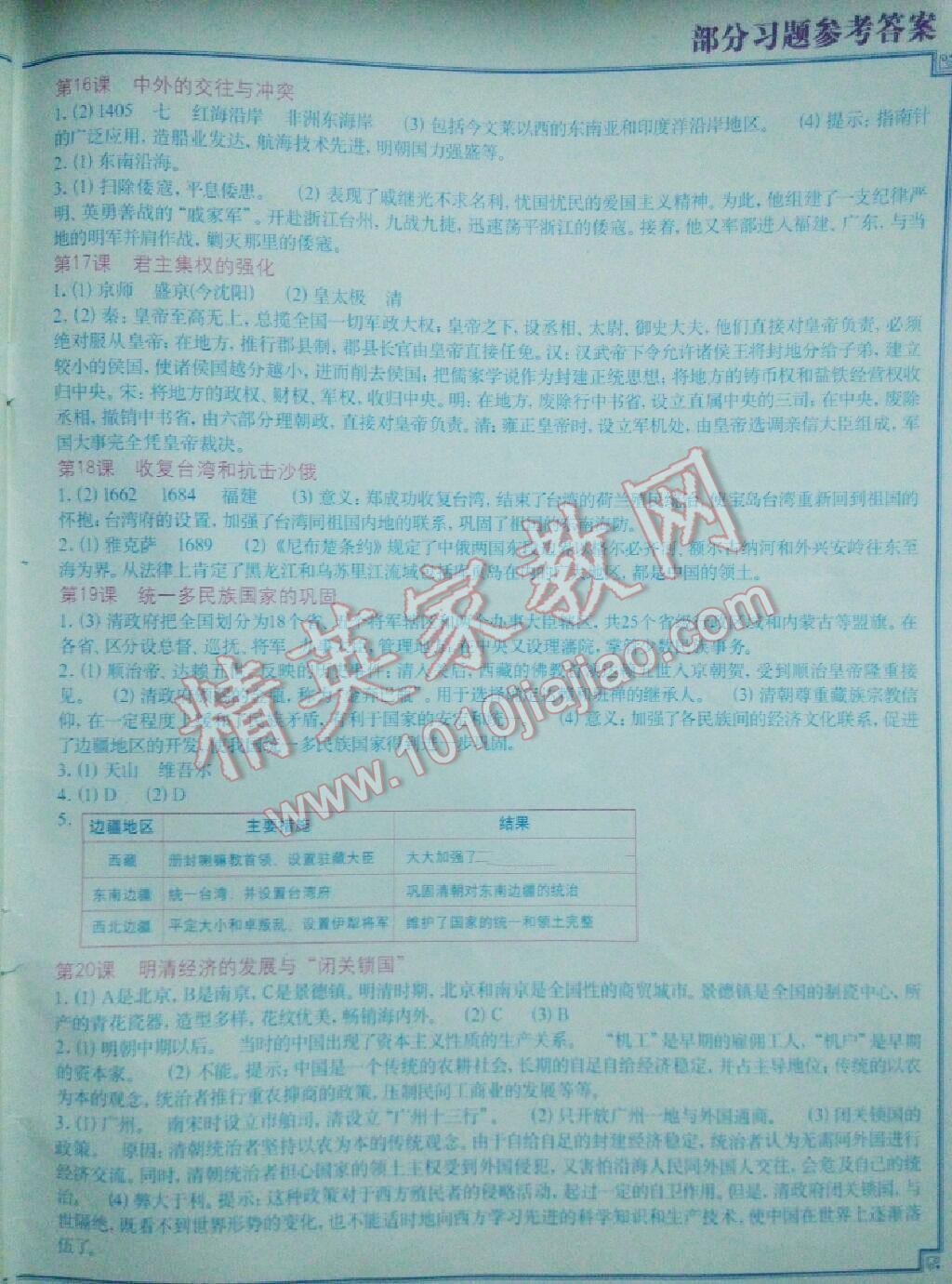 2014年中國歷史填充圖冊七年級下冊人教版中國地圖出版社 第100頁