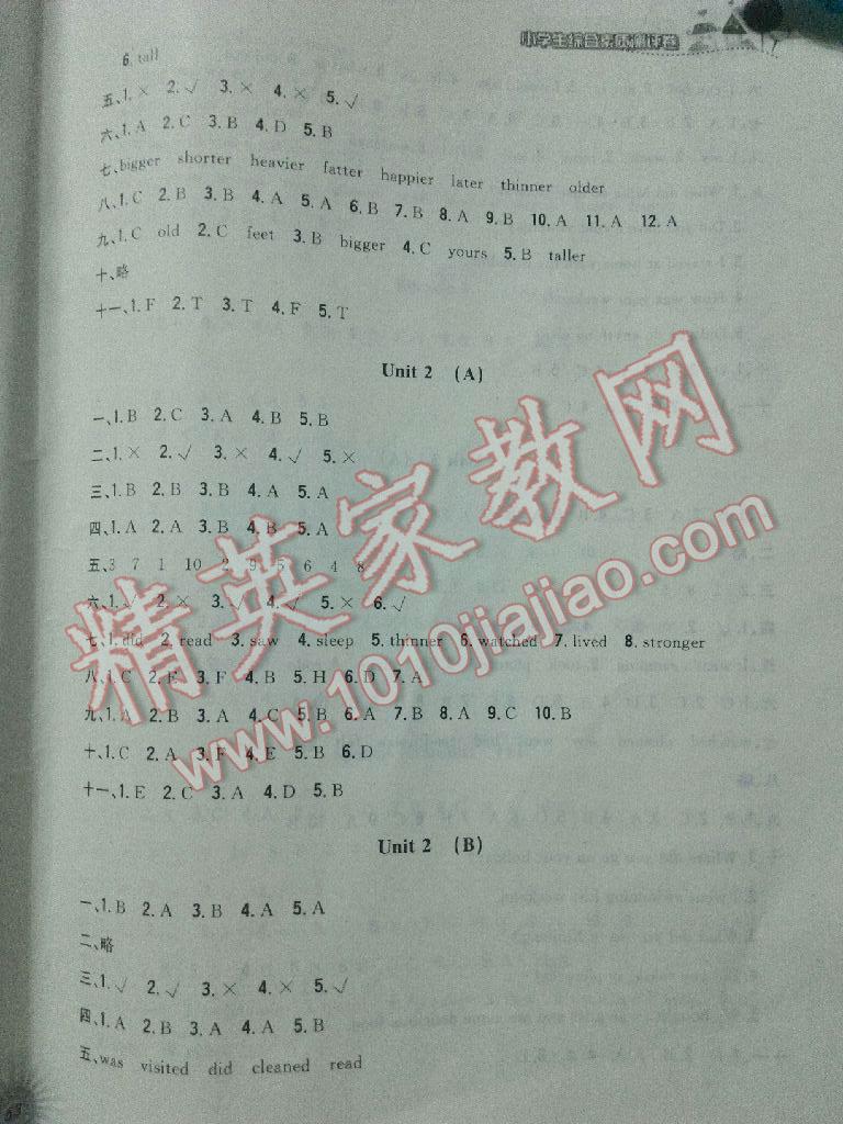 2016年小學(xué)生綜合素質(zhì)測(cè)評(píng)卷六年級(jí)英語(yǔ)下冊(cè) 第2頁(yè)