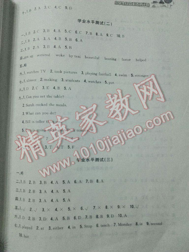 2016年小學(xué)生綜合素質(zhì)測(cè)評(píng)卷六年級(jí)英語(yǔ)下冊(cè) 第10頁(yè)