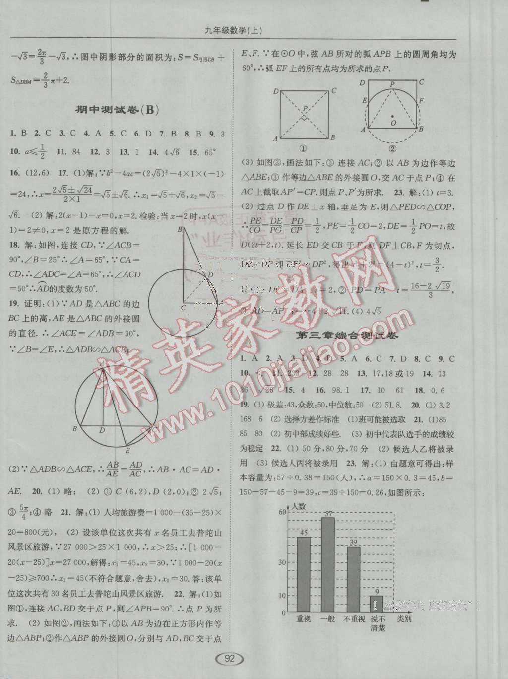 2016年亮點(diǎn)給力提優(yōu)課時作業(yè)本九年級數(shù)學(xué)上冊江蘇版 參考答案第28頁