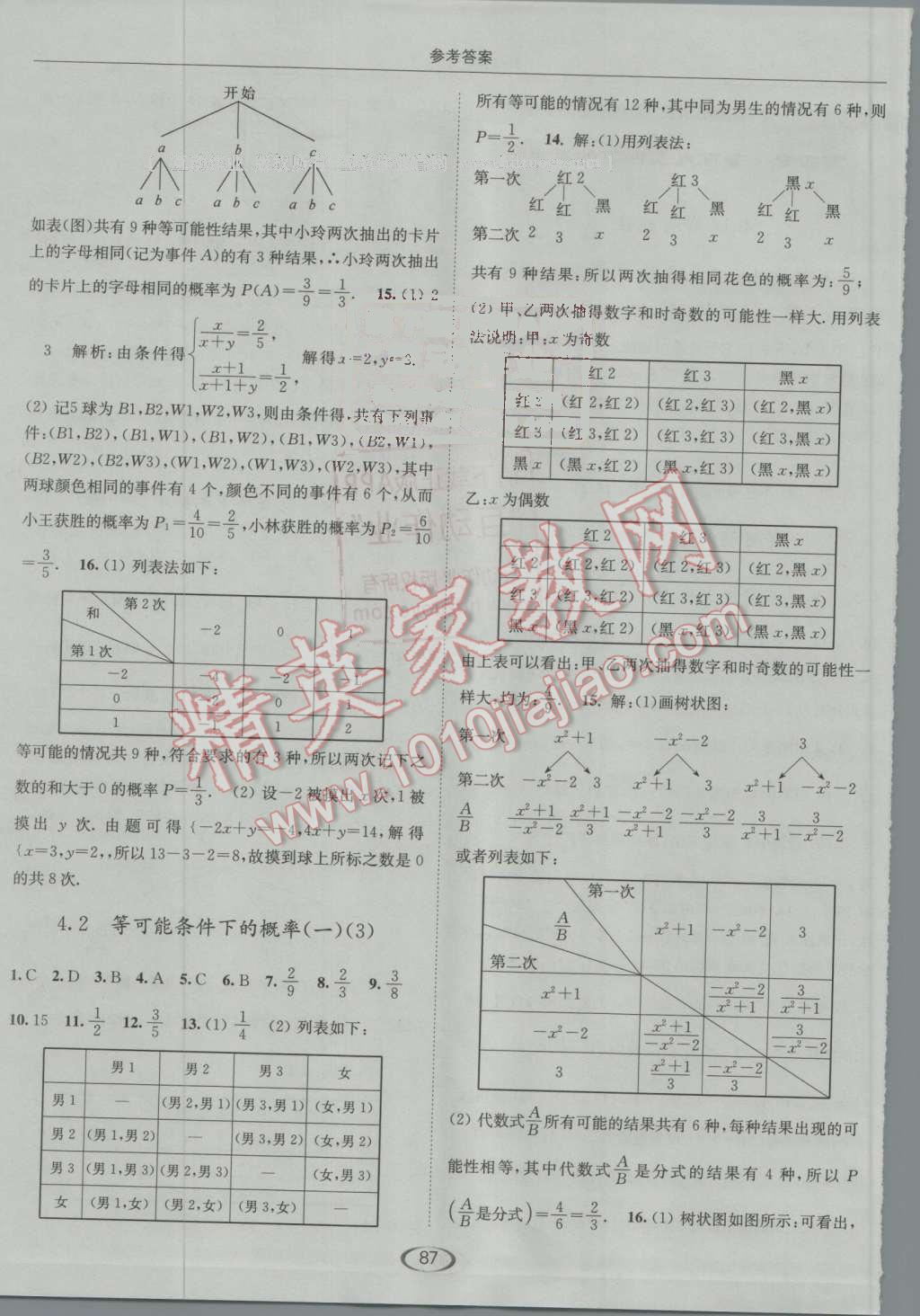 2016年亮點(diǎn)給力提優(yōu)課時(shí)作業(yè)本九年級(jí)數(shù)學(xué)上冊(cè)江蘇版 第23頁(yè)