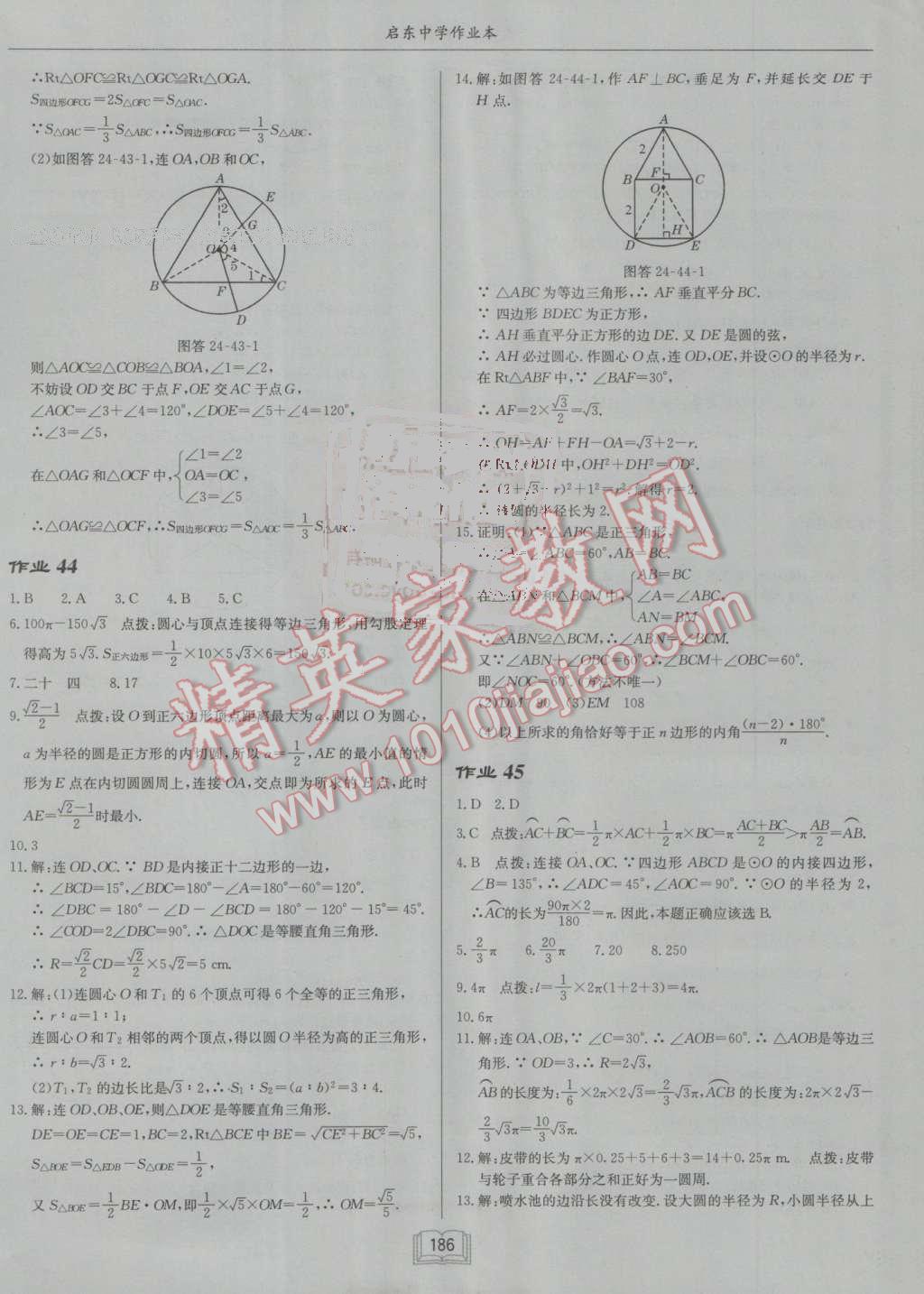 2016年啟東中學(xué)作業(yè)本九年級數(shù)學(xué)上冊人教版 第22頁