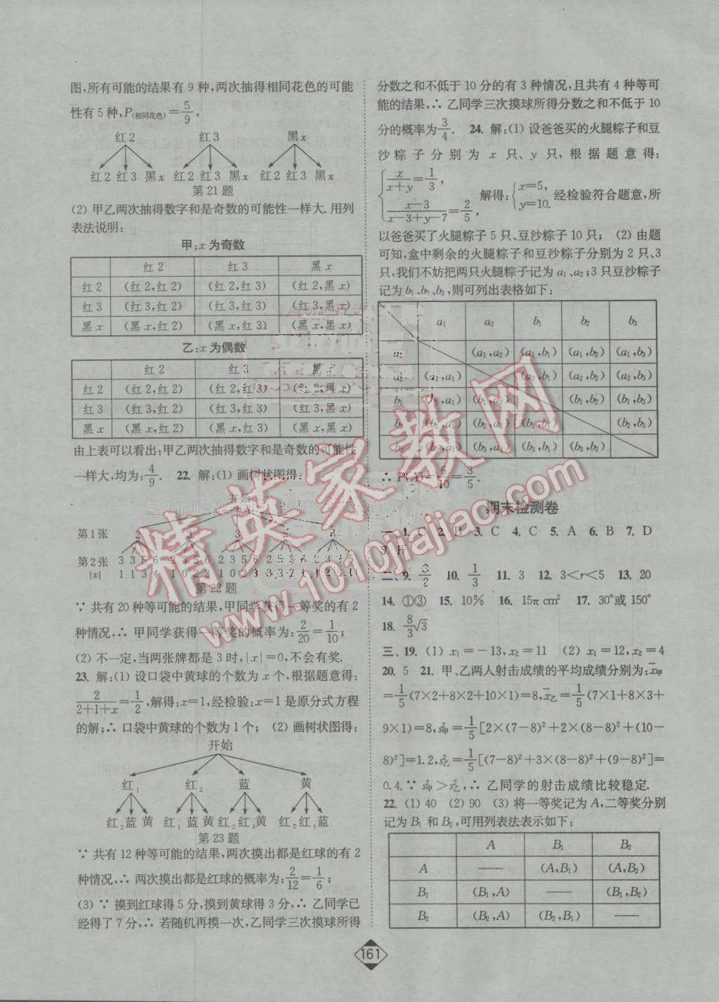 2016年輕松作業(yè)本九年級(jí)數(shù)學(xué)上冊(cè)江蘇版 第19頁