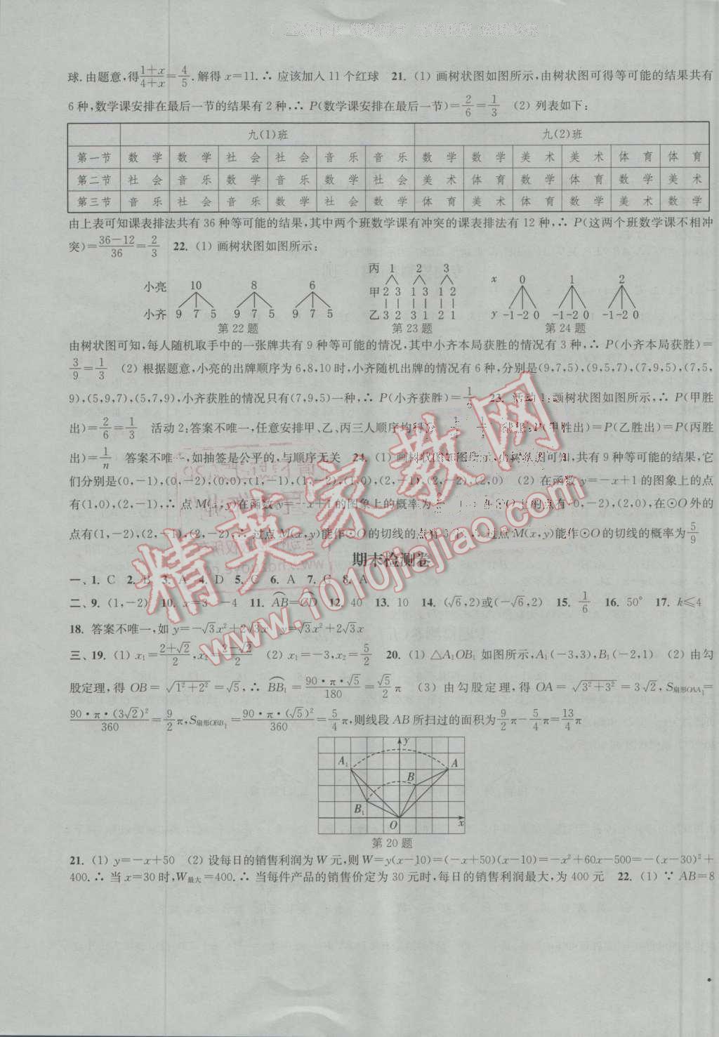 2016年通城學(xué)典活頁檢測(cè)九年級(jí)數(shù)學(xué)上冊(cè)人教版 第23頁