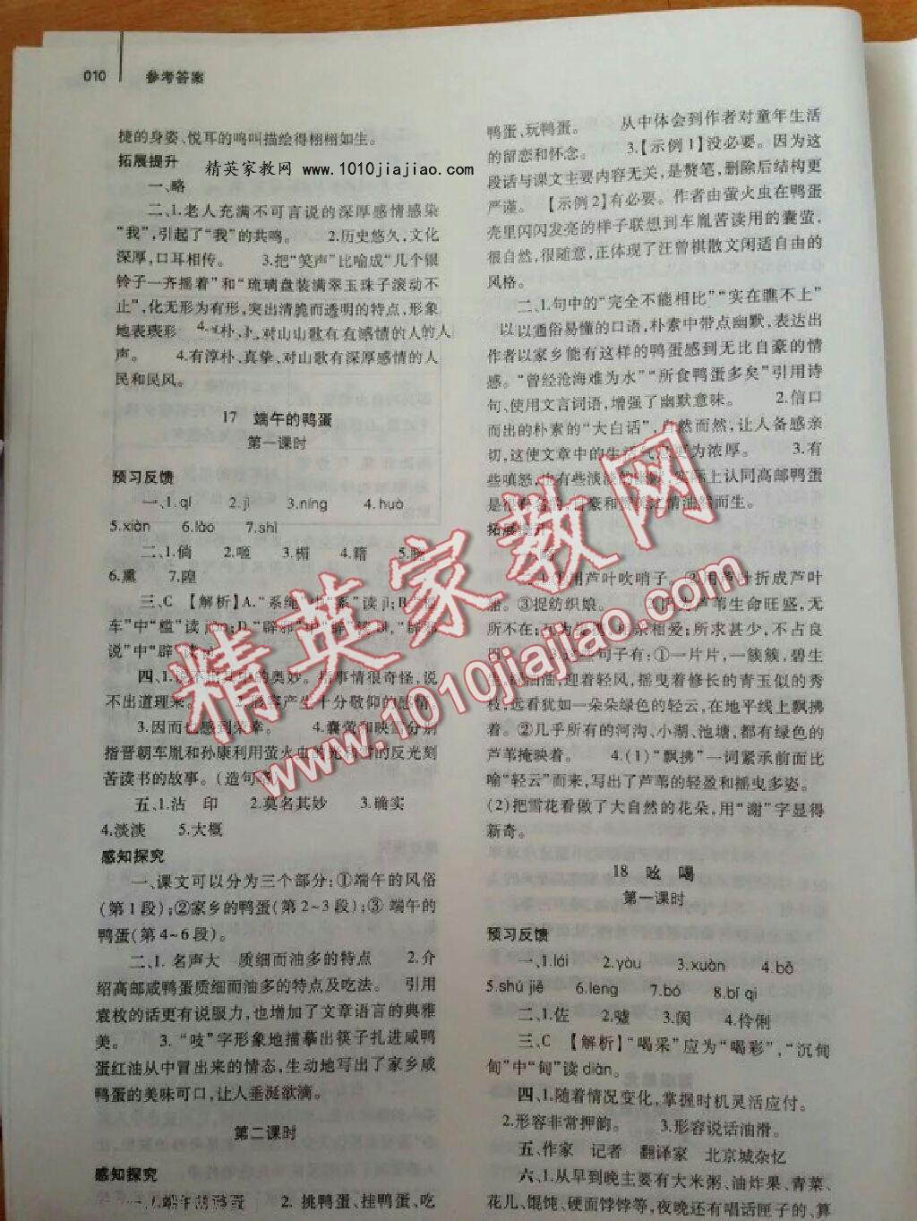 2014年基礎(chǔ)訓(xùn)練八年級語文下冊人教版 第325頁