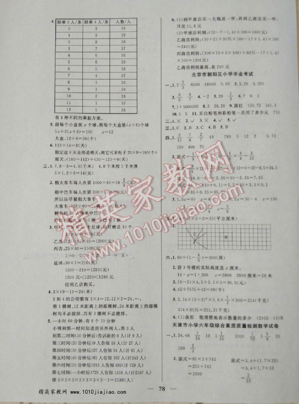 2016年望子成龍最新版小學(xué)畢業(yè)升學(xué)復(fù)習(xí)必做的專項卷和真題卷數(shù)學(xué)溫州專版 ?6?