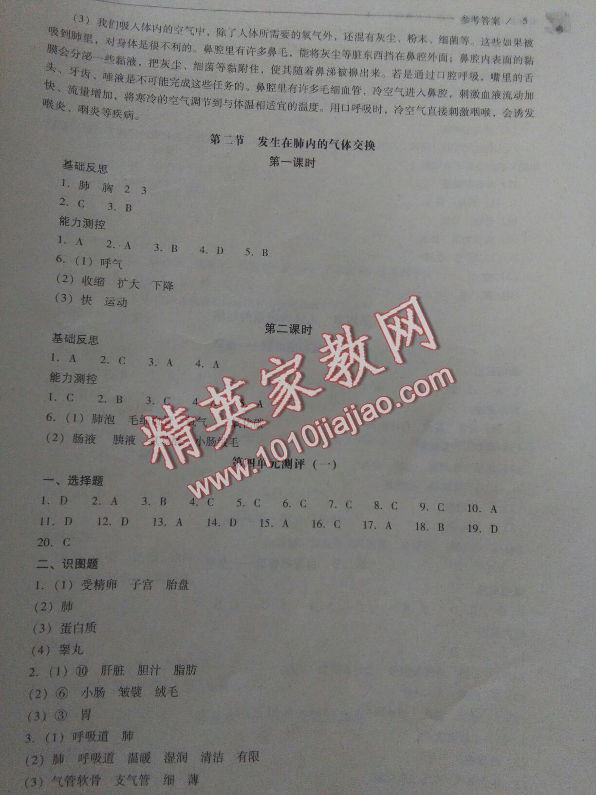 2016年新課程問(wèn)題解決導(dǎo)學(xué)方案七年級(jí)生物學(xué)下冊(cè)人教版 第49頁(yè)