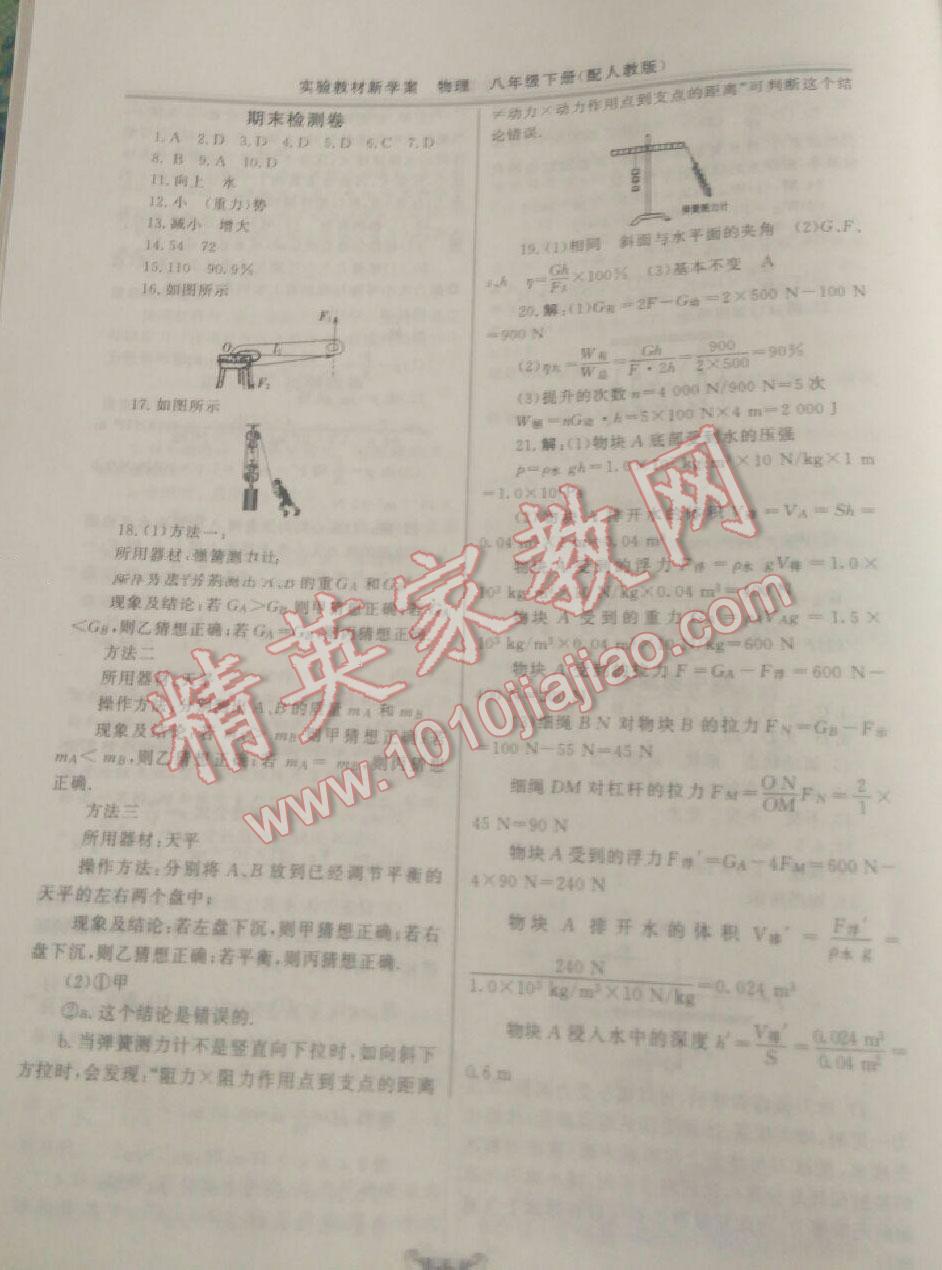 2016年實驗教材新學案八年級物理下冊人教版 ?15?