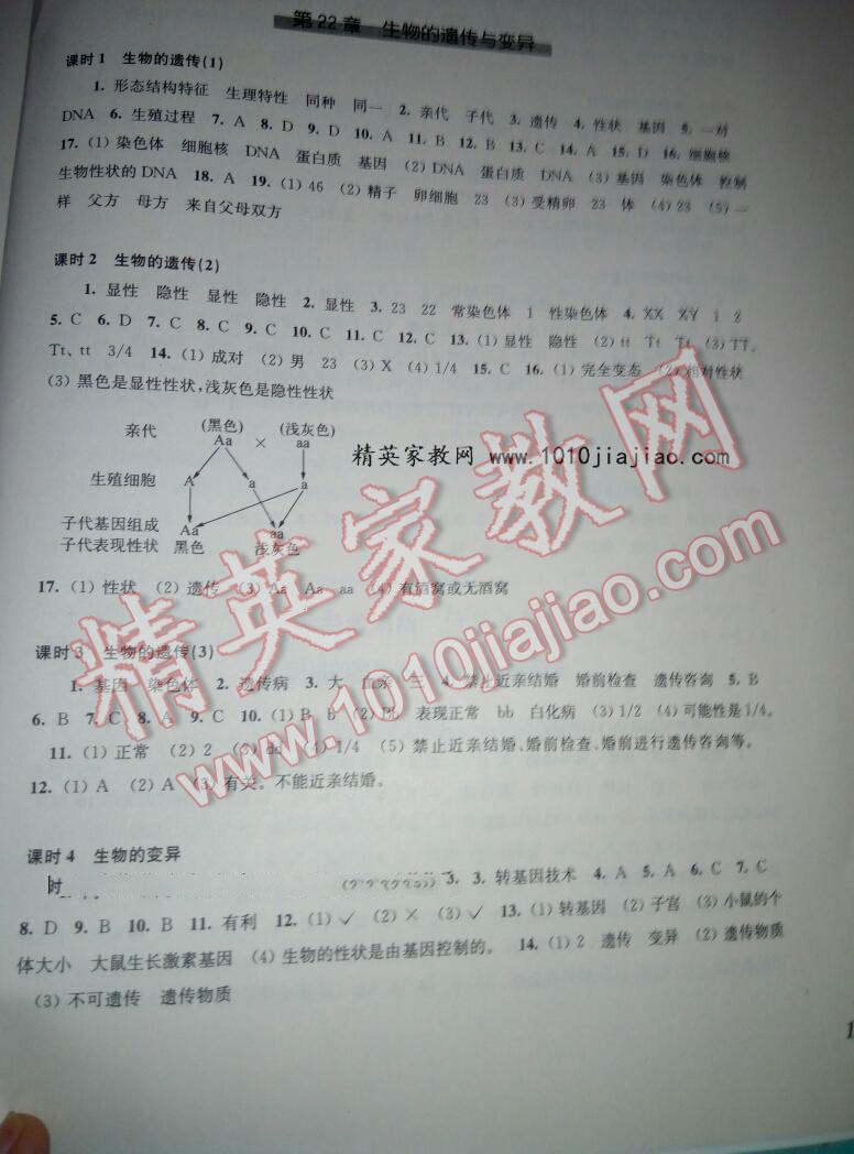 2016年同步練習八年級生物學下冊蘇科版江蘇鳳凰科學技術(shù)出版社 第8頁