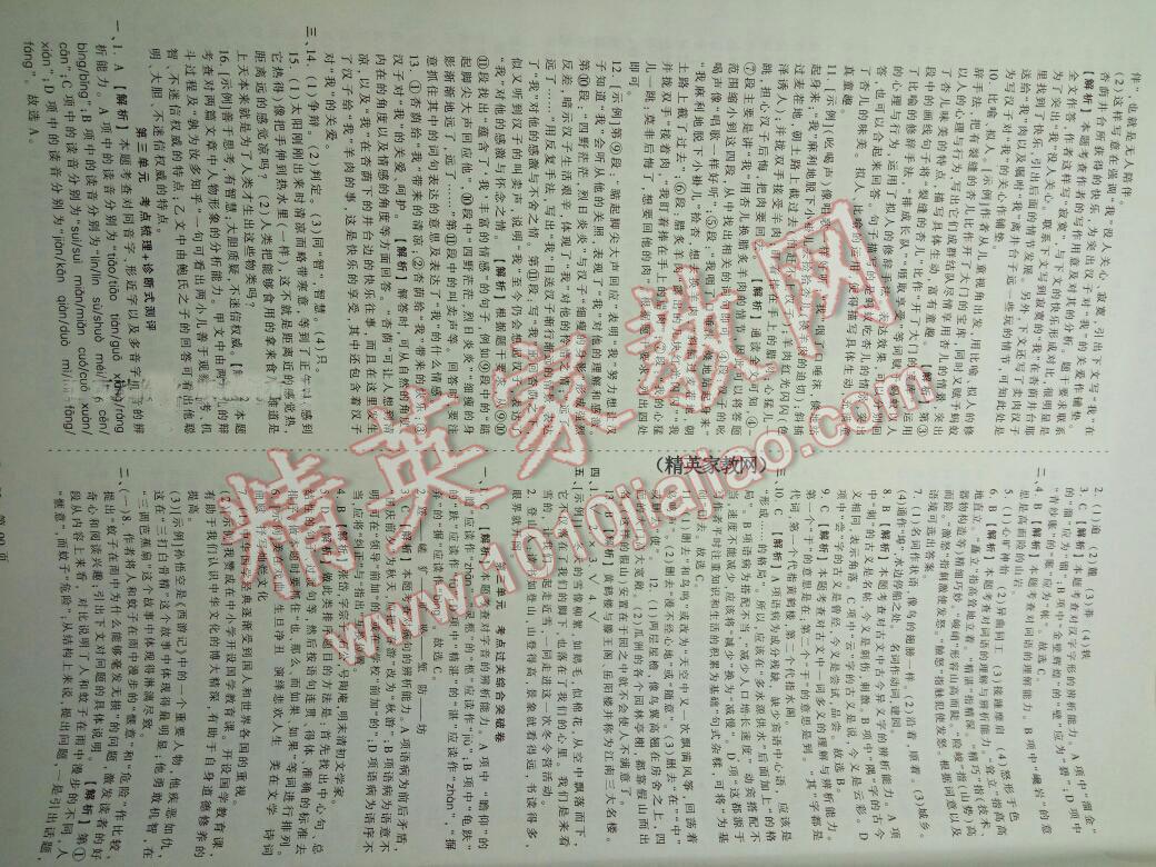 2016年王朝霞考點(diǎn)梳理時(shí)習(xí)卷七年級(jí)語文下冊(cè)蘇教版 第3頁