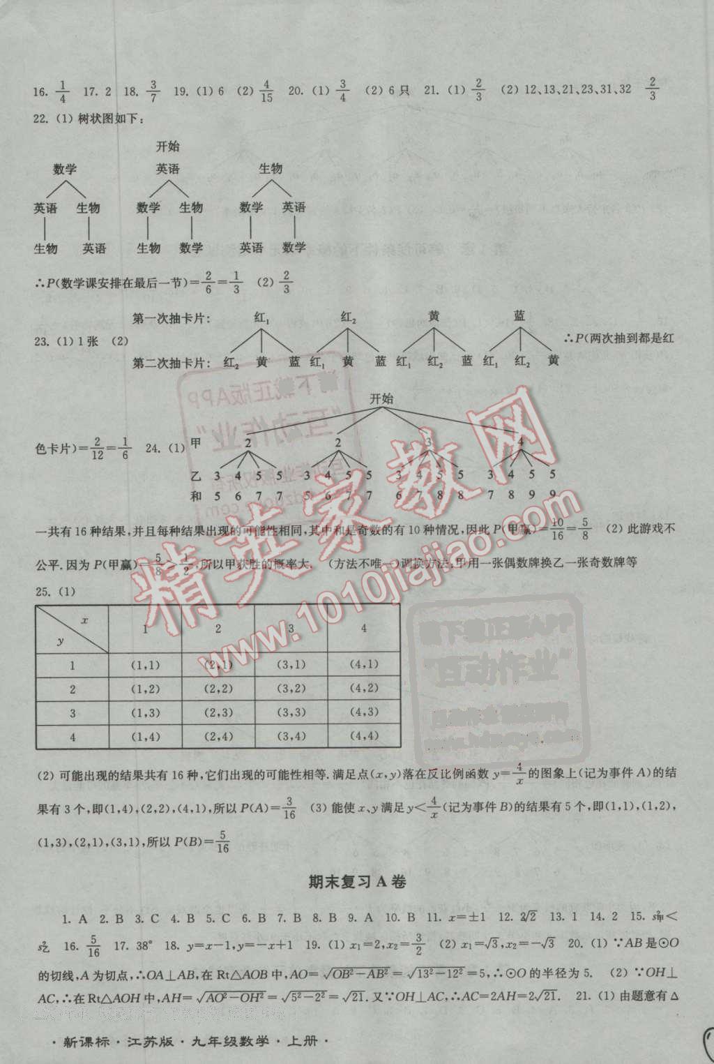 2016年江苏密卷九年级数学上册江苏版 第11页