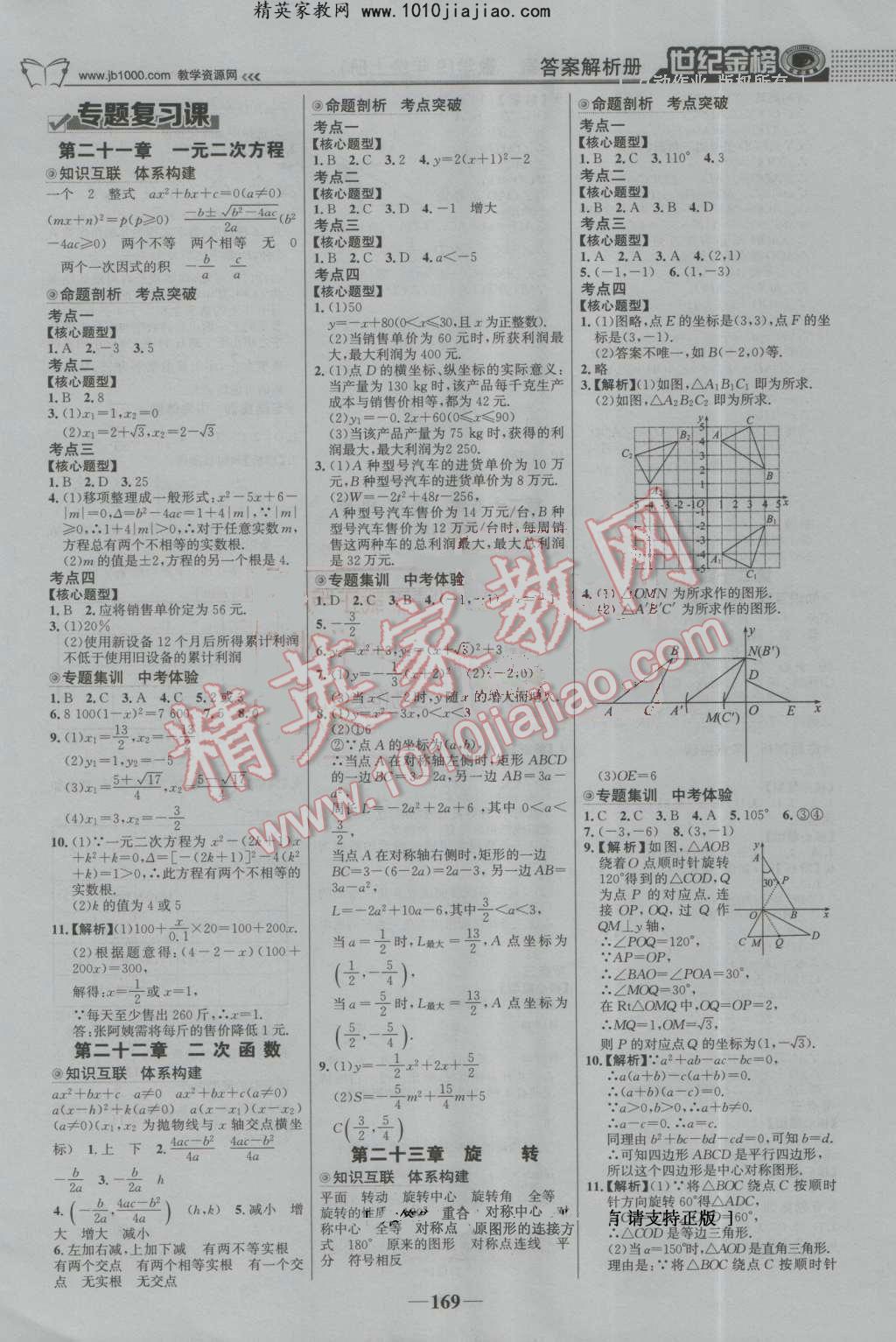 2016年世紀(jì)金榜金榜學(xué)案九年級數(shù)學(xué)上冊人教版 第14頁