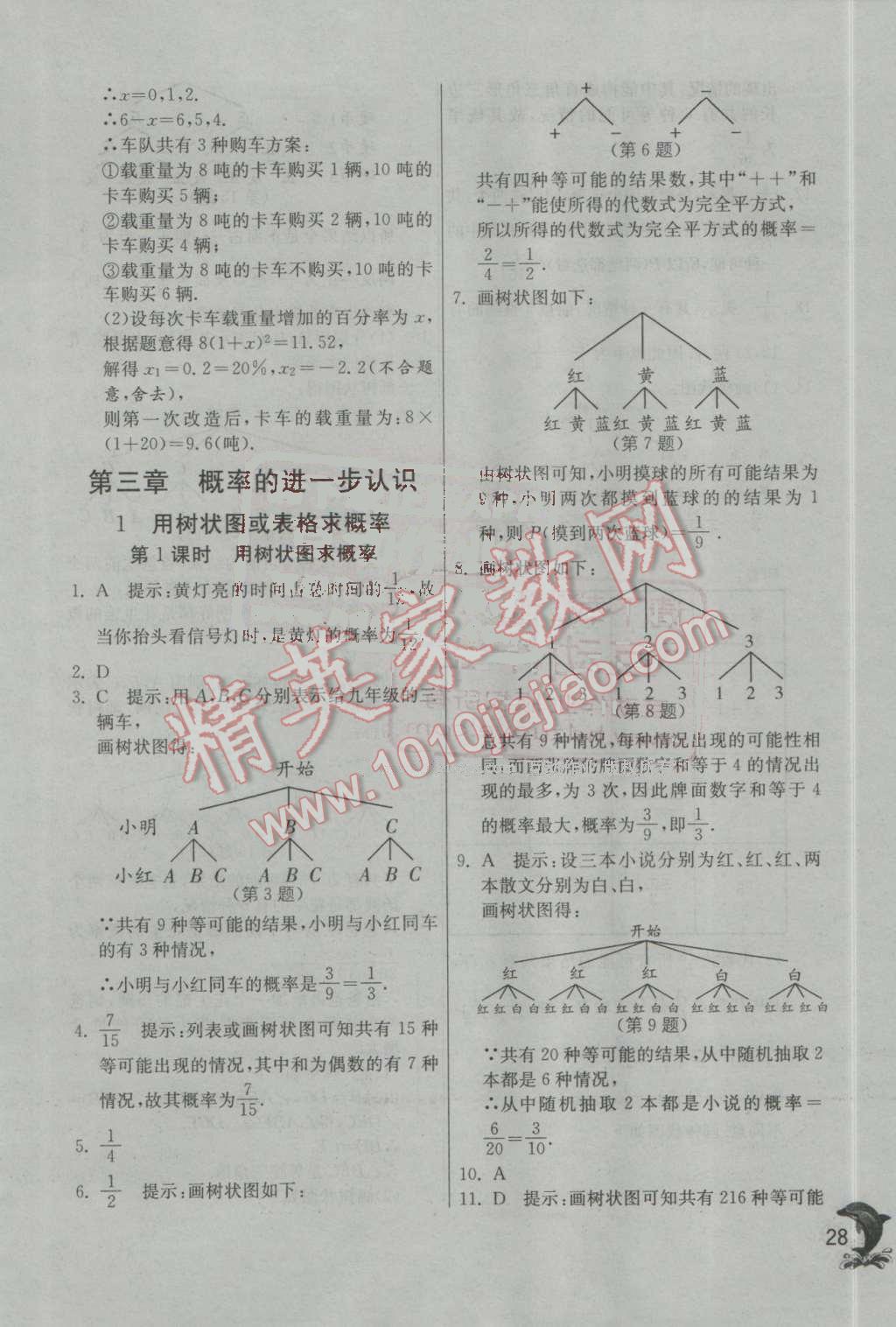 2016年实验班提优训练九年级数学上册北师大版 第28页