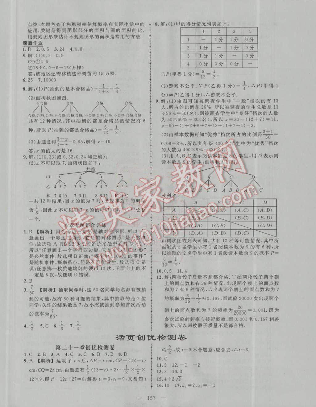 2016年黄冈创优作业导学练九年级数学上册人教版 第30页