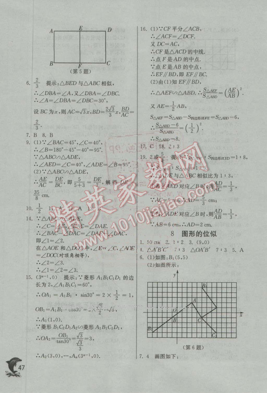 2016年實(shí)驗班提優(yōu)訓(xùn)練九年級數(shù)學(xué)上冊北師大版 第47頁