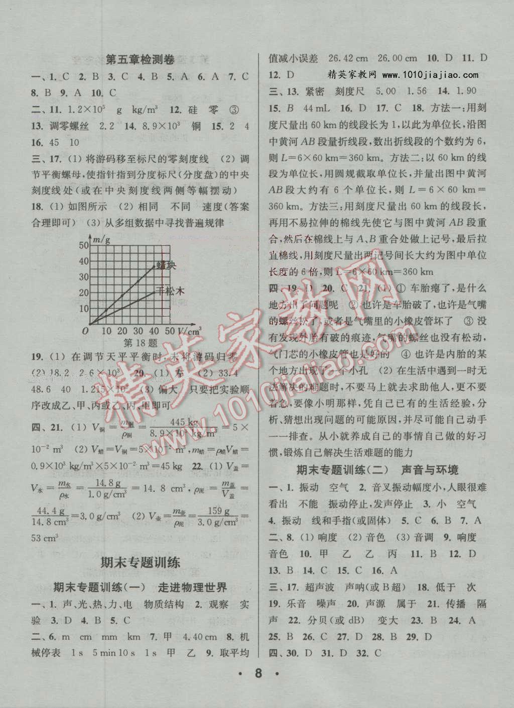 2016年通城學典小題精練八年級物理上冊滬粵版 第8頁