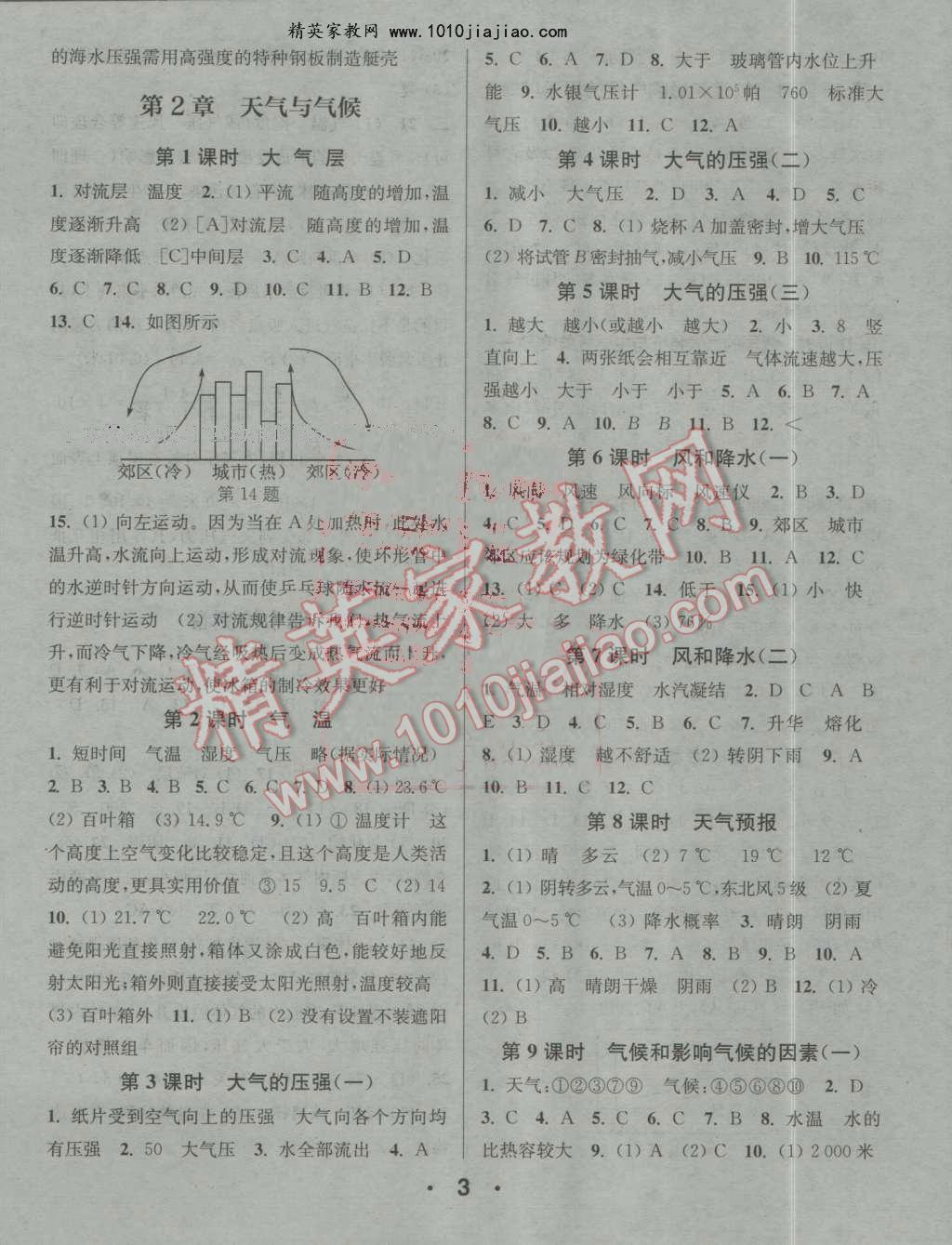 2016年通城學(xué)典小題精練八年級科學(xué)上冊浙教版 第3頁