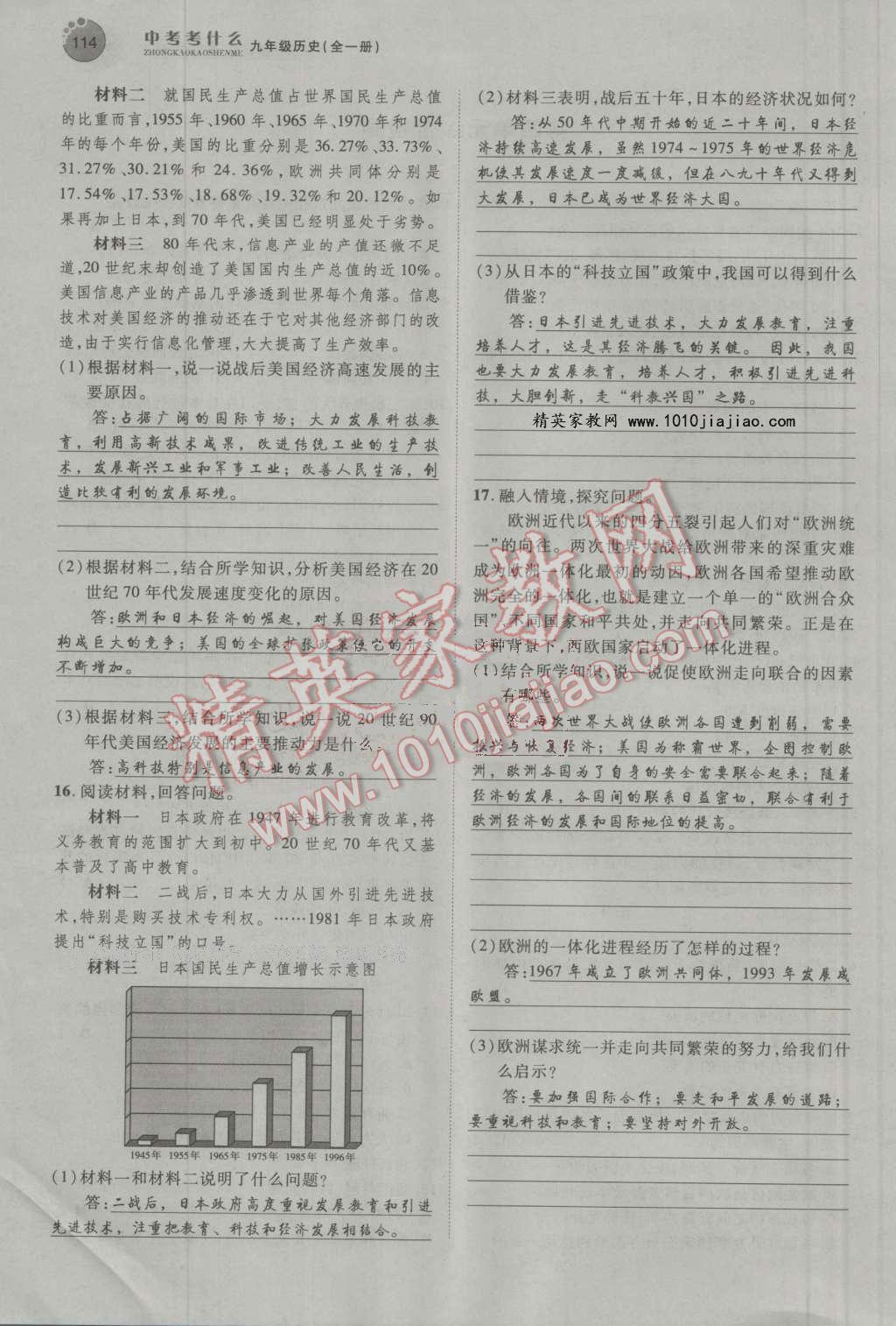 2016年中考考什么高效課堂導(dǎo)學(xué)案九年級歷史全一冊 第114頁