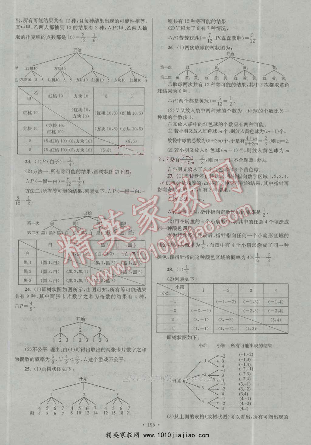 2016年南通小題課時(shí)作業(yè)本九年級數(shù)學(xué)上冊江蘇版 第33頁