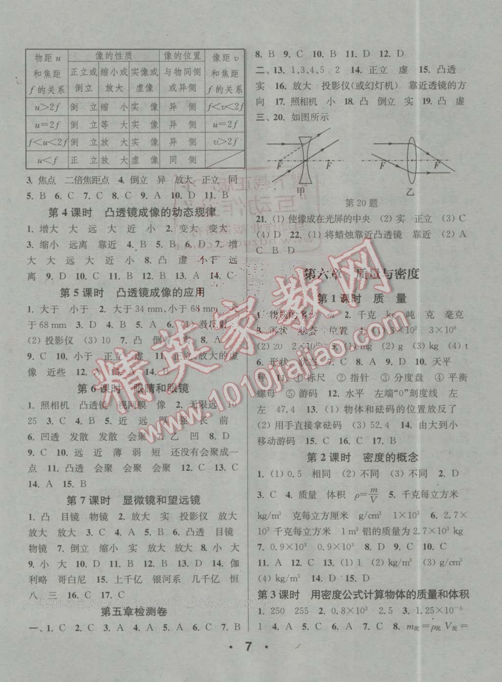 2016年通城學典小題精練八年級物理上冊人教版 第7頁