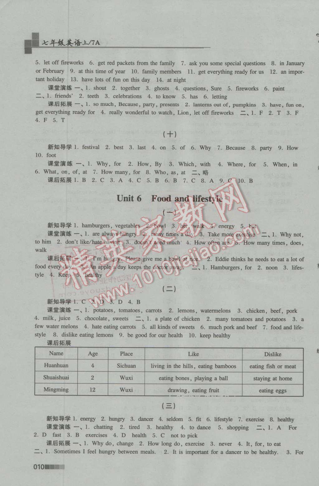 2016年新編金3練七年級英語上冊江蘇版 第10頁