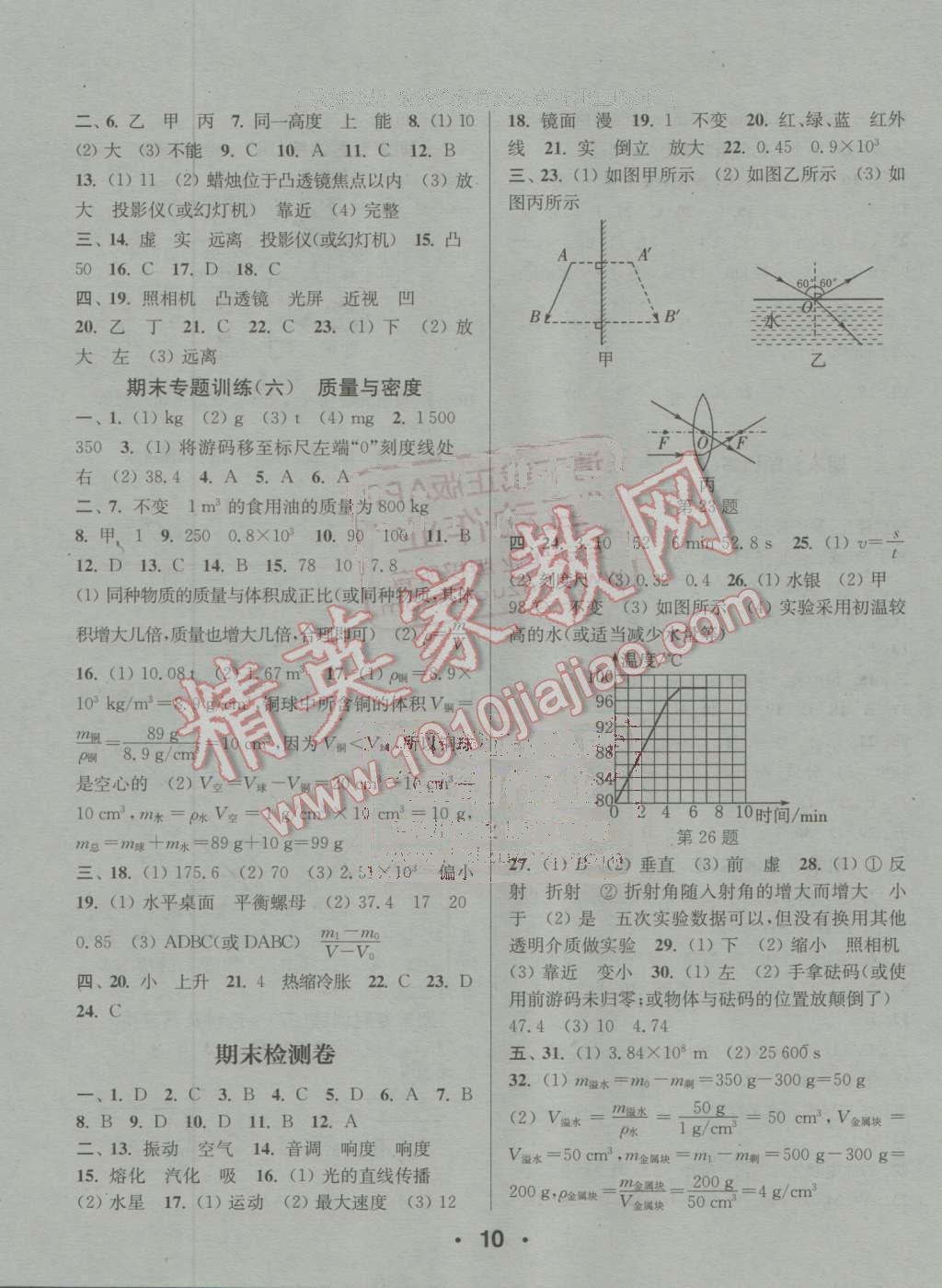 2016年通城學典小題精練八年級物理上冊人教版 第10頁