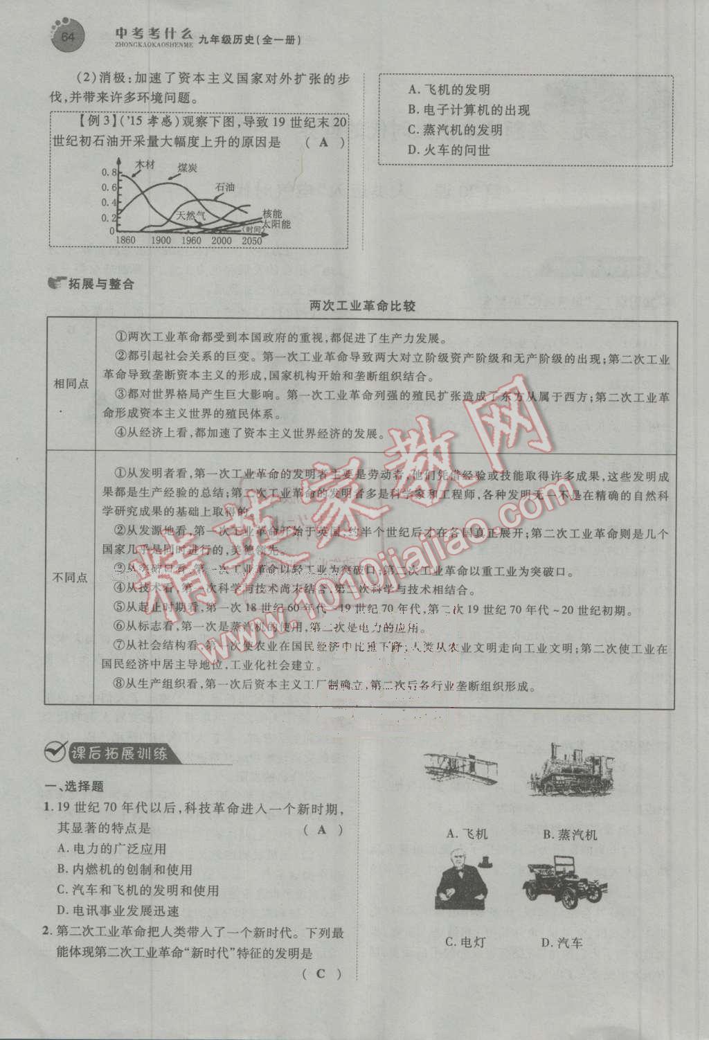 2016年中考考什么高效課堂導(dǎo)學(xué)案九年級歷史全一冊 第64頁