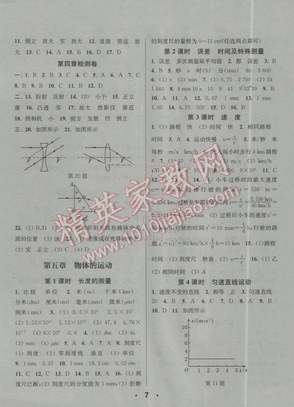 2016年通城學(xué)典小題精練八年級物理上冊蘇科版 第7頁