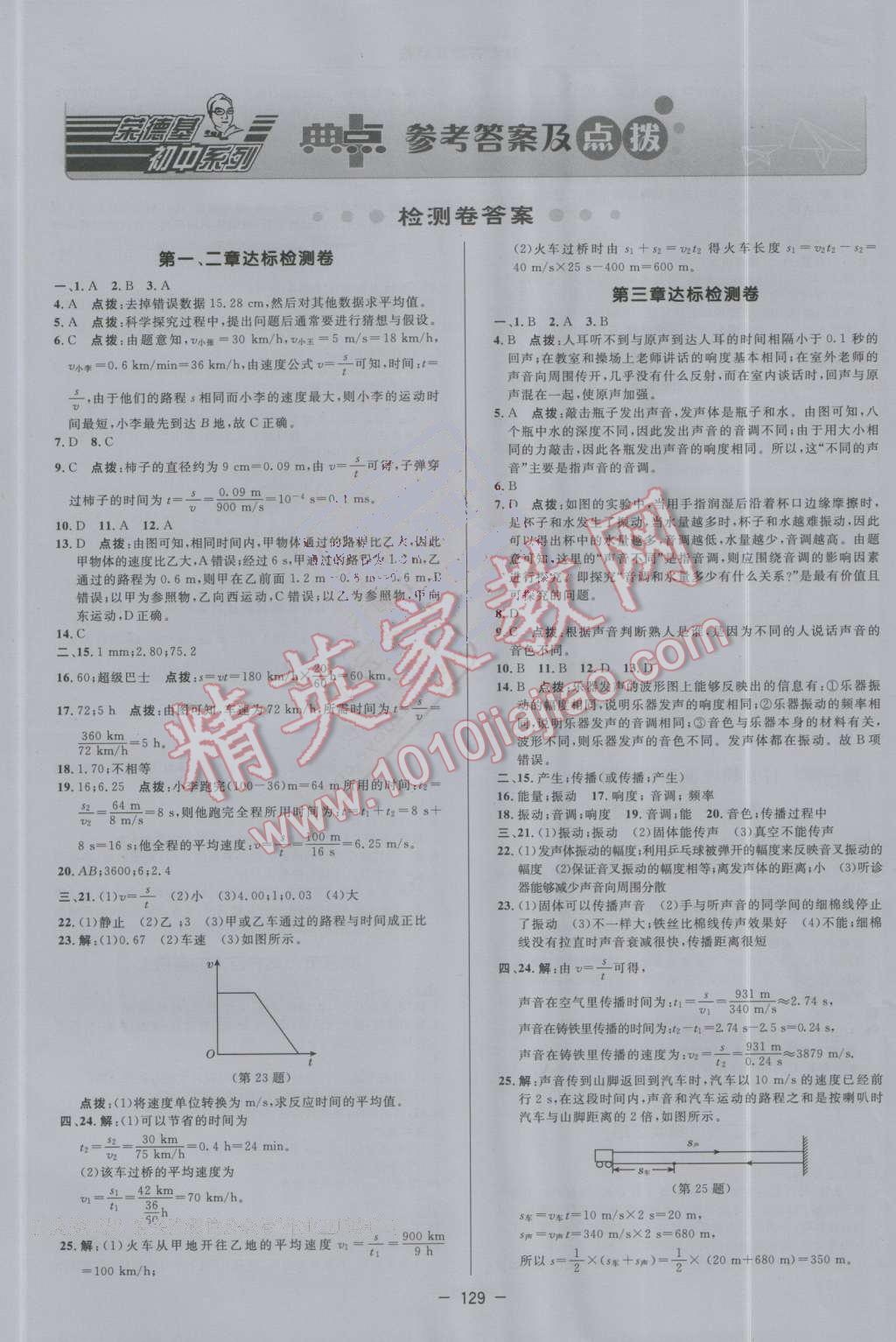 2016年綜合應(yīng)用創(chuàng)新題典中點(diǎn)八年級物理上冊滬科版 第1頁